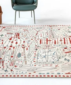 Modern Sketch Abstract Area Rug & Tapestry