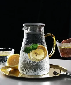 Hammered Glass Cup & Pitcher
