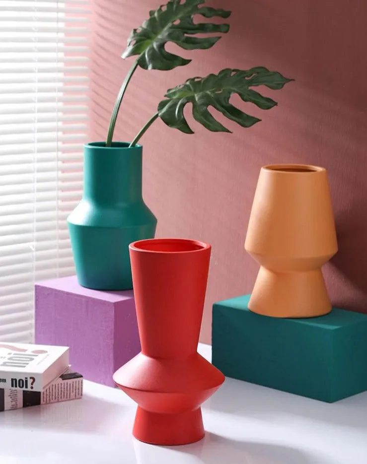 Bright Color Ceramic Flower Vase - Image 2