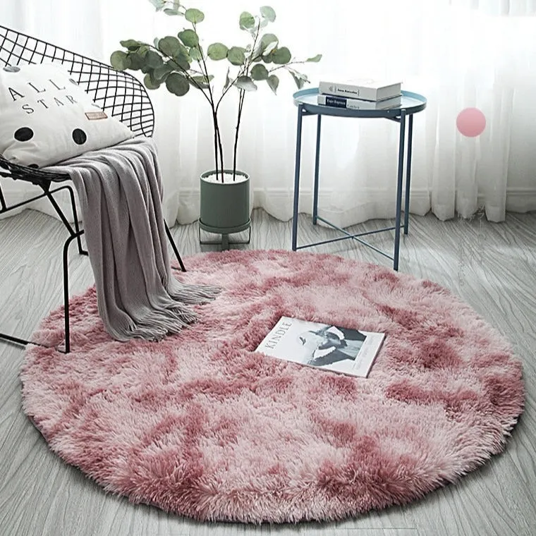 Tie Dye Rainbow Faux Fur Rug - Image 2