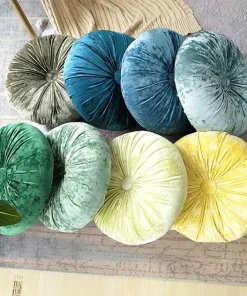 Crushed Velvet Round Pillow