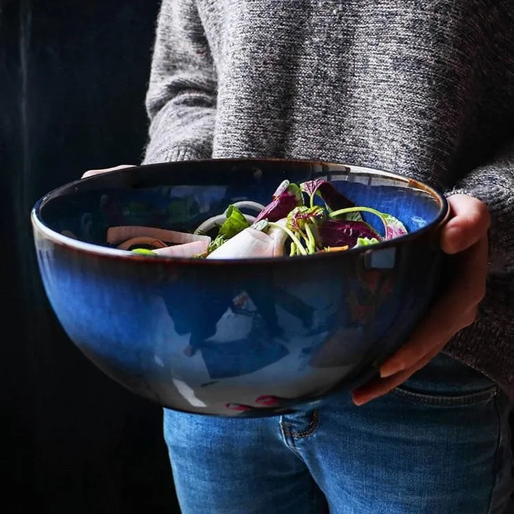 Indigo Ceramic Serving Bowl - Image 3
