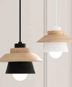 Wood and Metal Layered LED Pendant