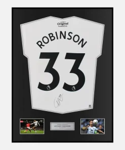 Framed Antonee Robinson Signed Fulham Shirt 2022-23 Home [Classic]