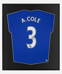 Framed Ashley Cole Signed Chelsea Shirt, Blue Home [Lite]