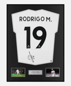 Framed Rodrigo Moreno Signed Leeds United Shirt 2022-23 Home [Classic]