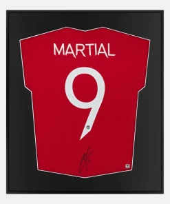 Framed Martial Signed Manchester United Shirt, Cup Home [Lite]