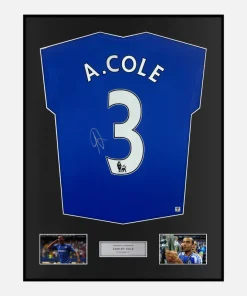 Framed Ashley Cole Signed Chelsea Shirt 2013-14 Home [Classic]