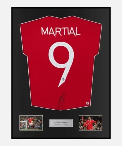 Framed Anthony Martial Signed Manchester United Shirt Home 2022-23 [Classic]