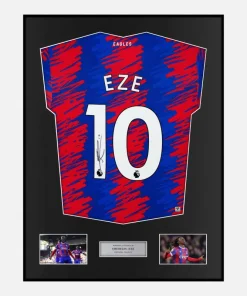 Framed Eberechi Eze Signed Crystal Palace Shirt 2022-23 Home [Classic]