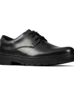 Clarks Boys School Shoe Loxham Derby Y Black