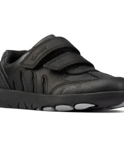 Clarks Boys School Shoe Rex Stride K Black Leather
