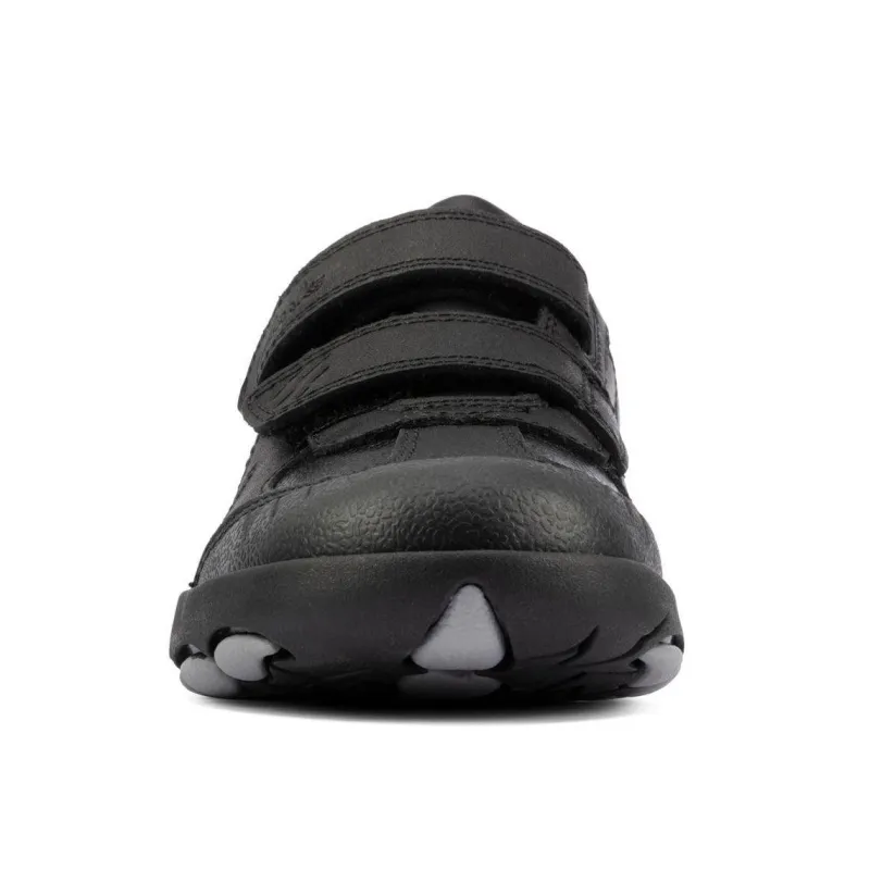 Clarks Boys School Shoe Rex Stride K Black Leather - Image 3