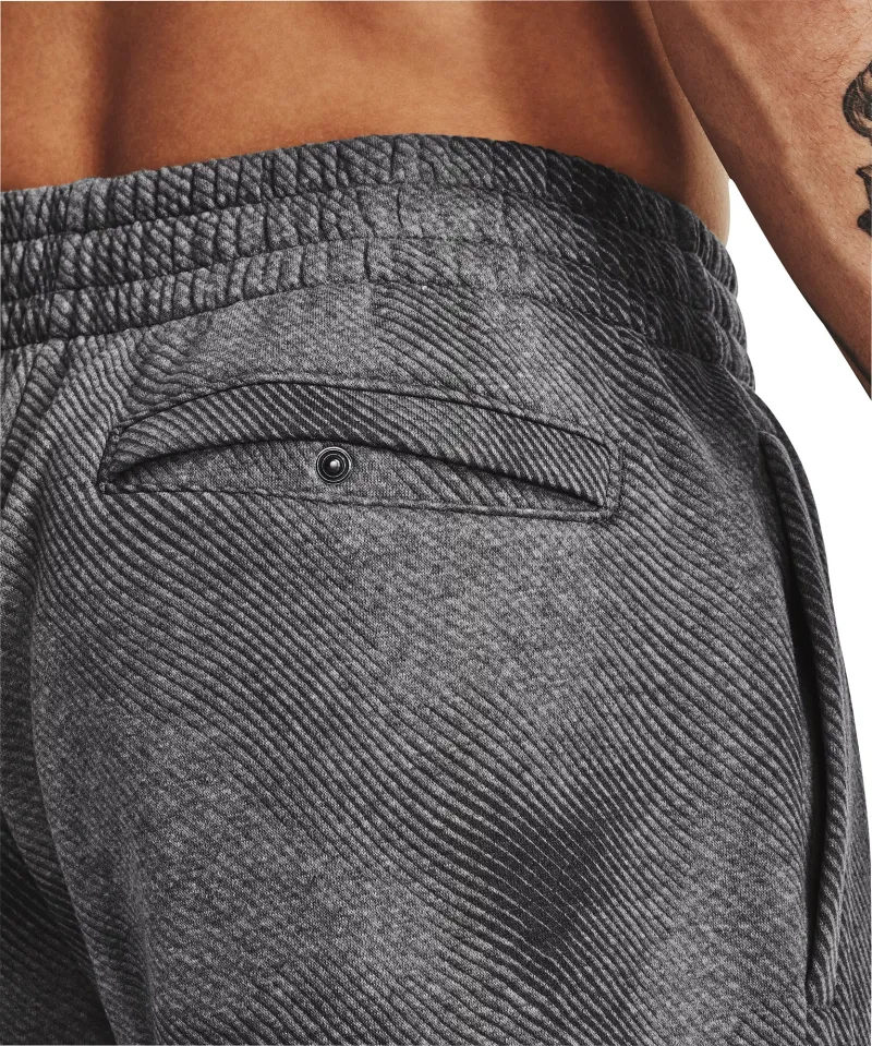Under Armour Rival Fleece Printed Mens Training Joggers - Grey - Image 3