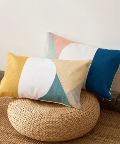 Sunset Modern Geometric Lumbar Pillow Cover