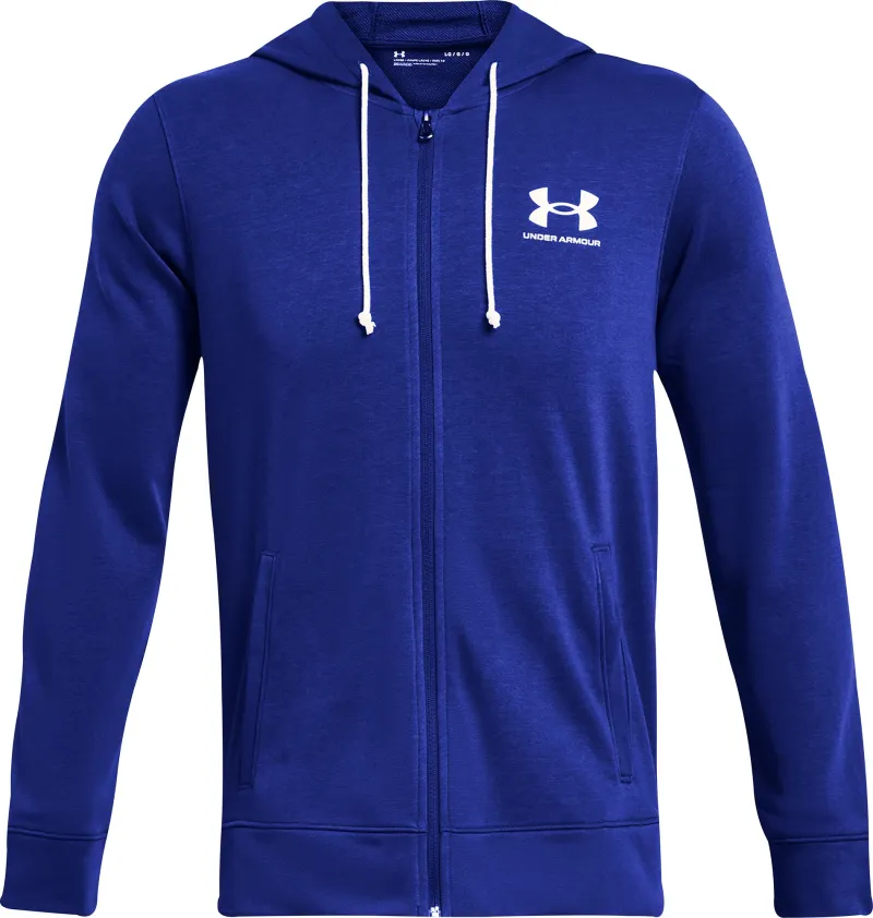 Under Armour Rival Terry Full Zip Mens Training Hoody - Blue - Image 3