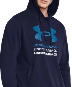 Under Armour Rival Terry Graphic Mens Training Hoody - Blue