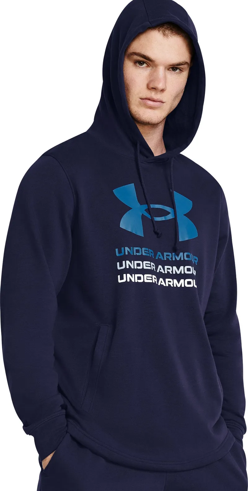 Under Armour Rival Terry Graphic Mens Training Hoody - Blue
