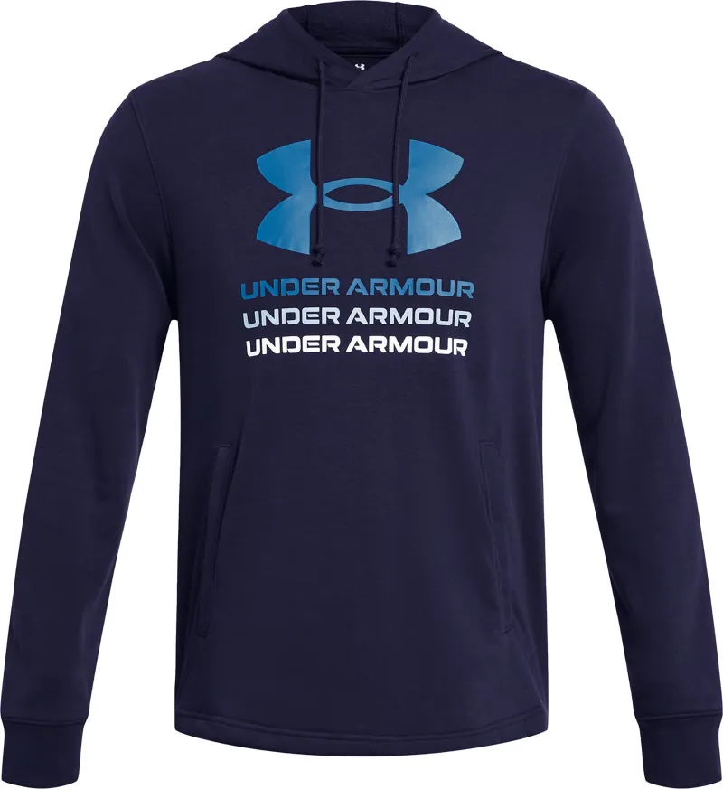Under Armour Rival Terry Graphic Mens Training Hoody - Blue - Image 3