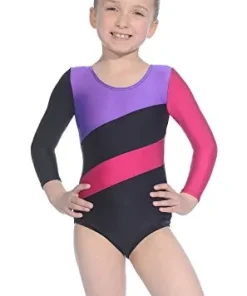 ROCH VALLEY GYMNASTICS HOP LEOTARD - RASPBERRY/BLACK/PINK