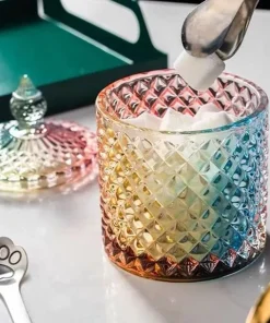 Empress Colored Glass Jars with Lid