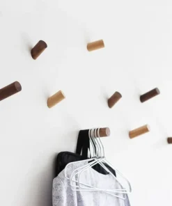 Wall Peg Hooks in Natural Wood