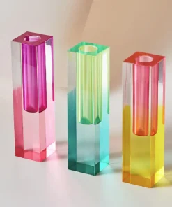 Modern Prism Acrylic Vase & Desktop Organizer