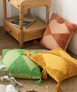 Sunshine Tufted Cotton Pillow Cover