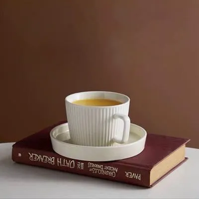 Kleen Coffee Ripple Ceramic Cups with Saucer - Image 2