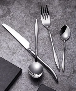 Design Curve Silver Steel Flatware Set