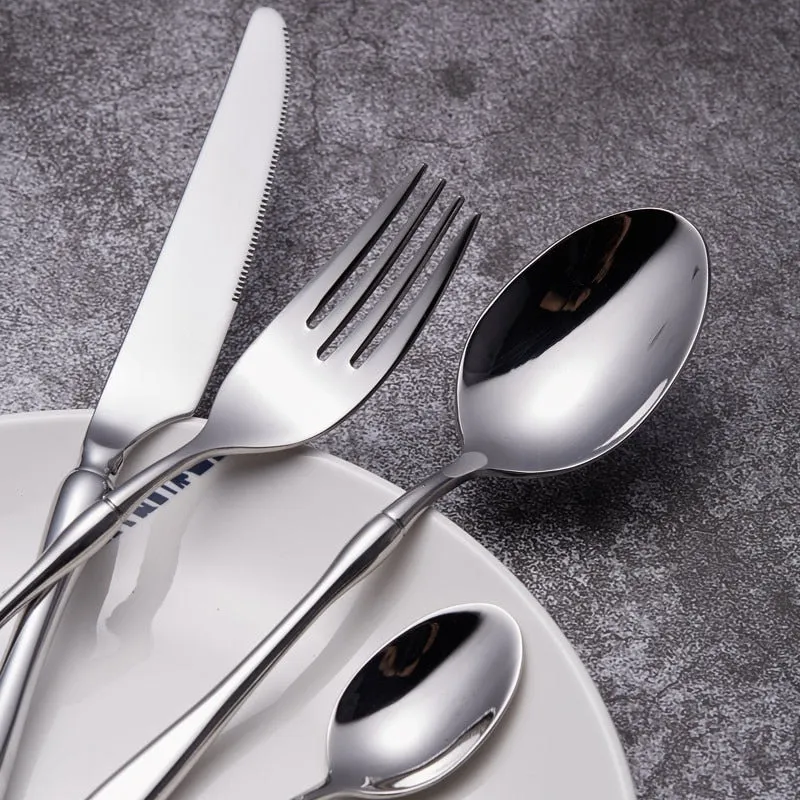 Design Curve Silver Steel Flatware Set - Image 2