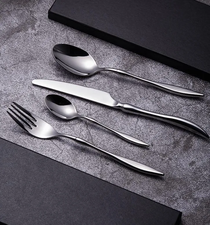 Design Curve Silver Steel Flatware Set - Image 3