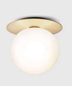 Globe and Metal Plate Ceiling Light - Final Sale