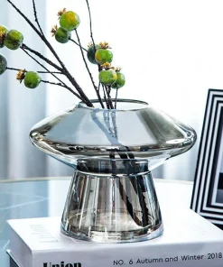 Silver Mirror Modern Glass Vase