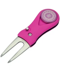 SURPRIZESHOP GOLF FLICK ACTION PITCHFORK WITH BALL MARKER PINK