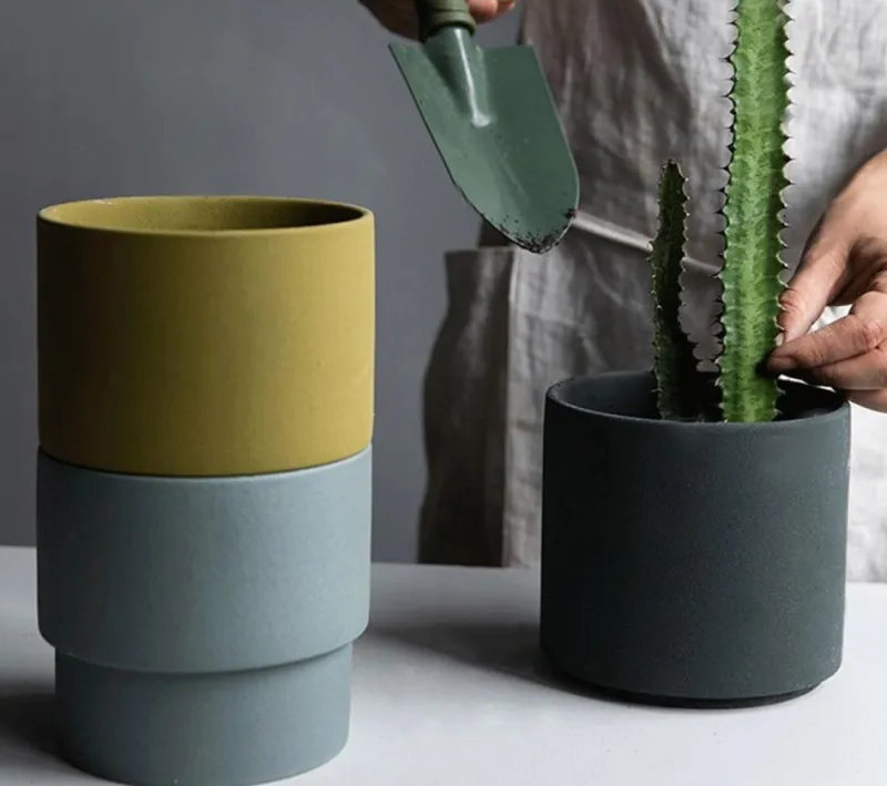 Colorful Porcelain Stackable Planters - Image 3