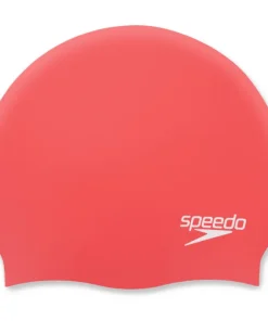 Speedo Adults Plain Moulded Silicone Cap Red/White