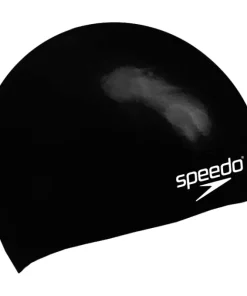Speedo Kids Plain Moulded Silicone Cap Black/White