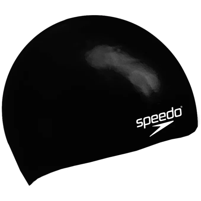 Speedo Kids Plain Moulded Silicone Cap Black/White