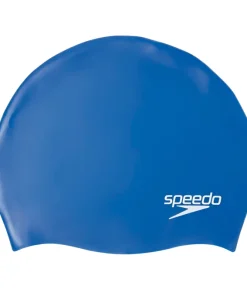 Speedo Kids Plain Moulded Silicone Cap Blue/White