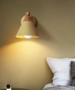 Colored Bell Metal & Wood LED Wall Light