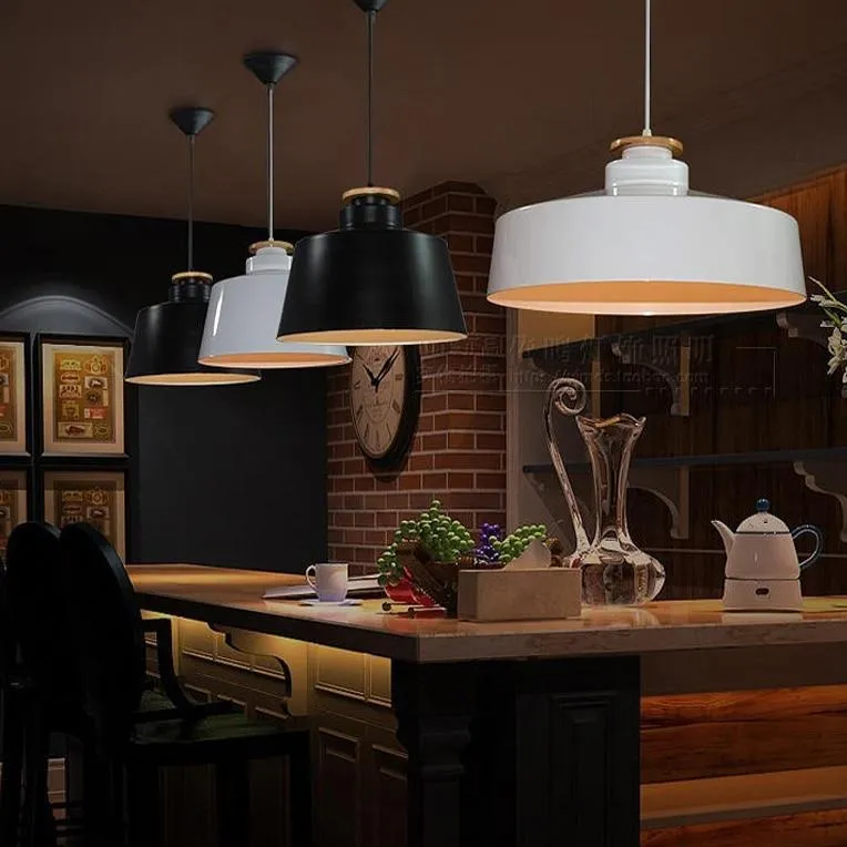 Contrast Metal & Wood Pendant Lights - Image 2