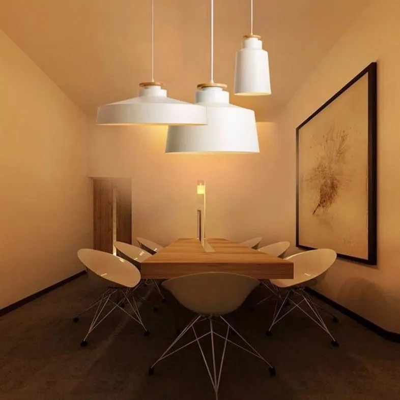 Contrast Metal & Wood Pendant Lights - Image 3