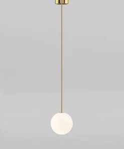 Single Globe Brass Pendant