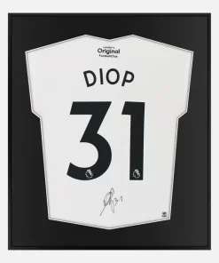 Framed Issa Diop Signed Shirt, Fulham Home [Lite]
