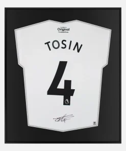 Framed Tosin Adarabioyo Signed Fulham Shirt, White Home [Lite]