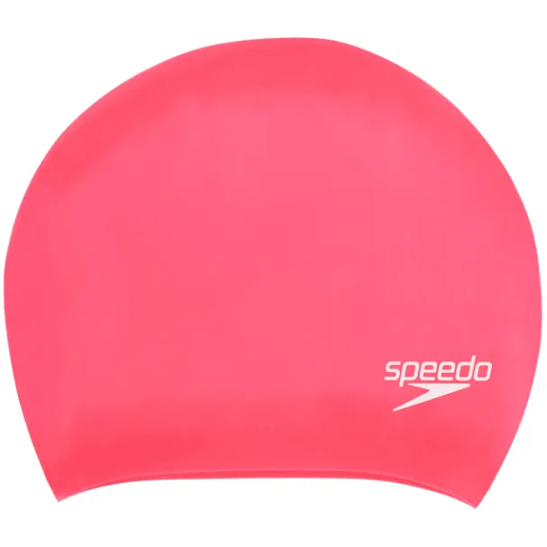 Speedo Adults Long Hair Cap Pink/White