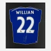 Framed Willian Signed Shirt, Chelsea, Blue Home [Lite]