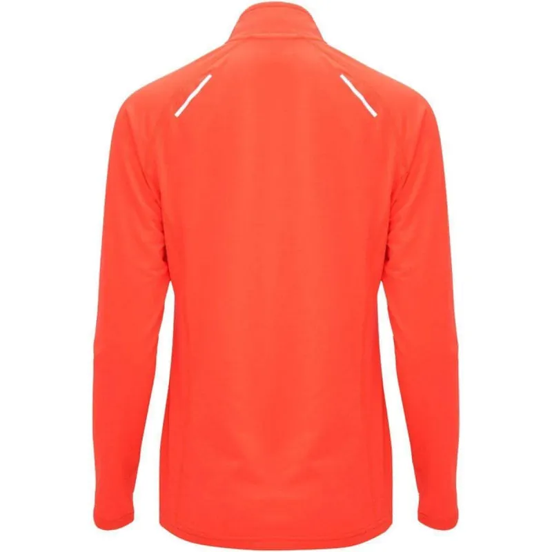 More Mile Vivid Half Zip Long Sleeve Womens Running Top - Orange - Image 2