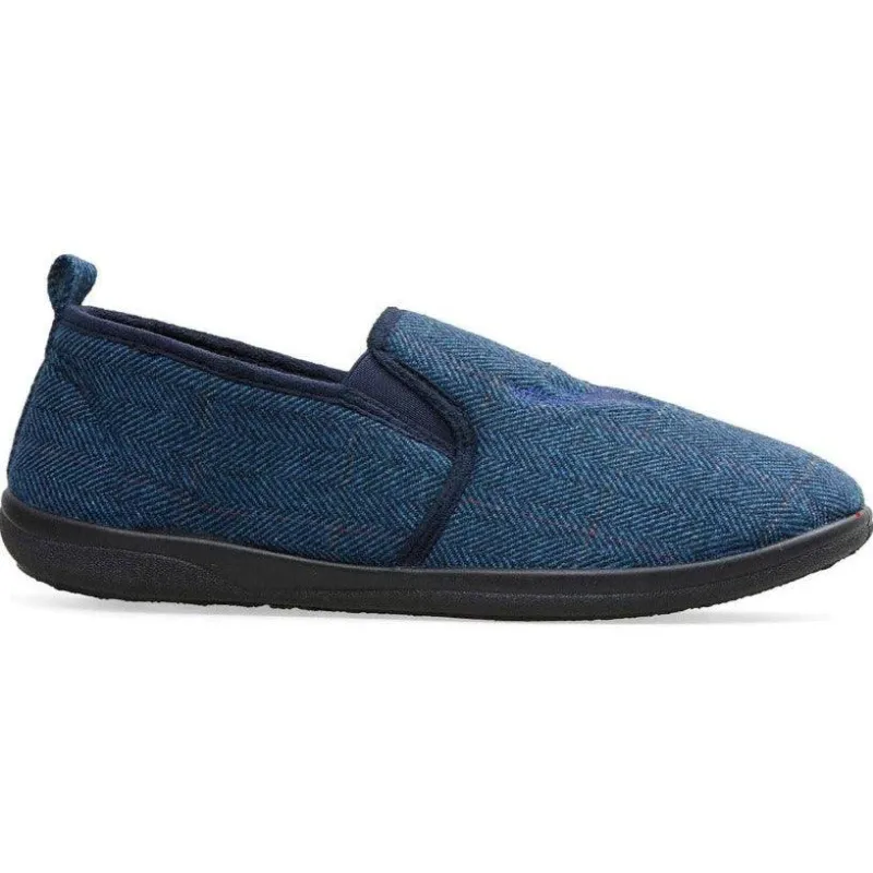 Padders Mens Huntsman Slippers Navy - Image 2